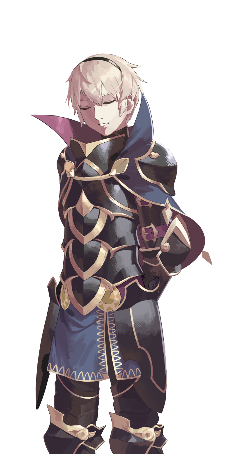 1boy, absurdres, aristocratic_clothes, armor, black_armor, blonde_hair, facing_viewer, fire_emblem