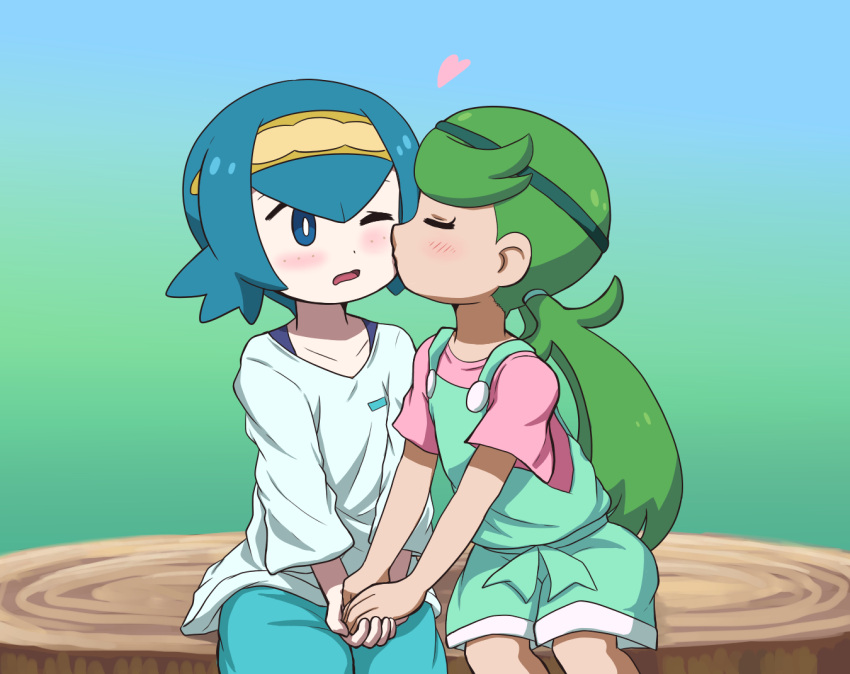 2girls, aged_down, blue_eyes, blush, bright_pupils, closed_eyes, commentary_request, freckles