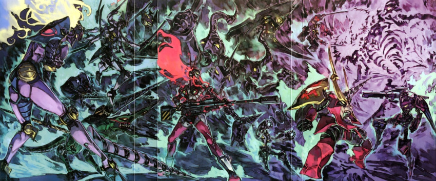 grand_zamboa, mecha, no_humans, official_art, scan, tengen_toppa_ainzer, tengen_toppa_dai_gurren, tengen_toppa_enki_durga