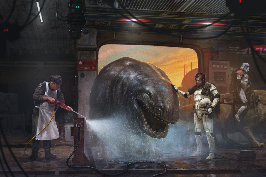 3boys, apron, black_boots, boots, dewback, edouard_groult, grey_hat, grey_jacket
