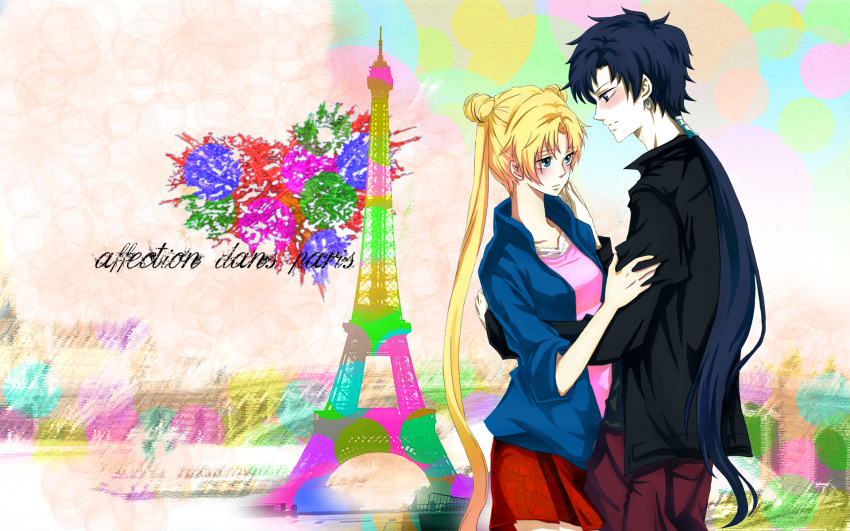 bishoujo_senshi_sailor_moon, blonde_hair, blue_eyes, blue_hair, couple, ponytail, sailor_moon, sailor_star_fighter