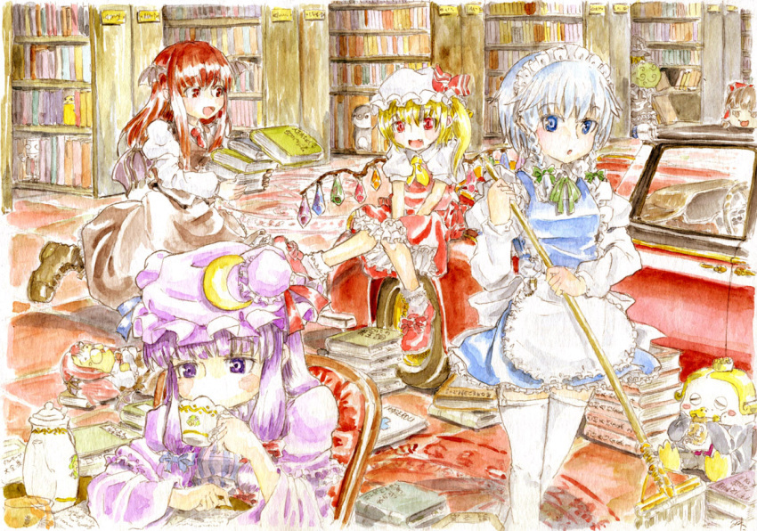ascot, azazel, bat_wings, beelzebub_(azazel-san), bird, blonde_hair, blue_eyes, braid