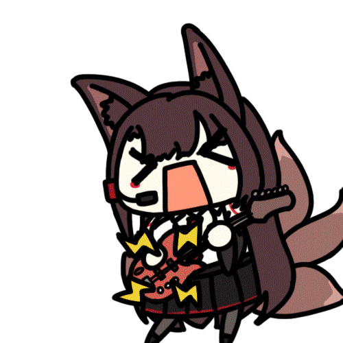 >_<, 1girl, akagi_(muse)_(azur_lane), animal_ears, animated_gif, azur_lane, electric_guitar, fox_ears