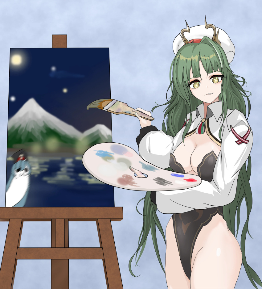 azur_lane, leonardo_da_vinci_(azur_lane), long_hair, multiple_girls, painting, raffaello_(azur_lane)