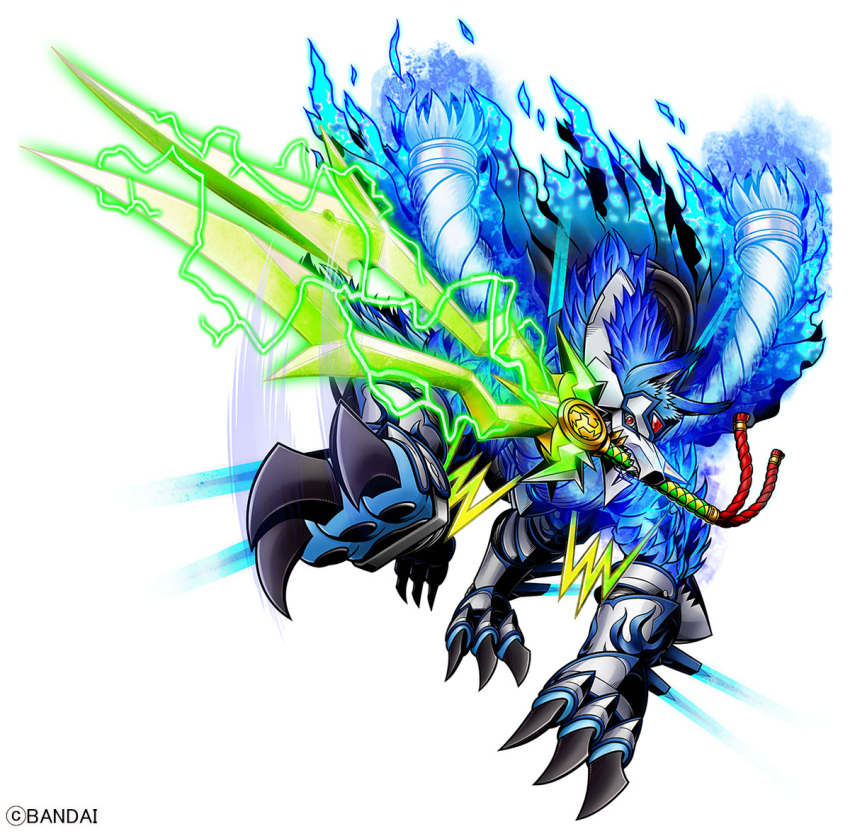blue_fur, body_fur, digimon, digimon_(creature), electricity, fenriloogamon, fenriloogamon:_takemikazuchi, forehead_jewel