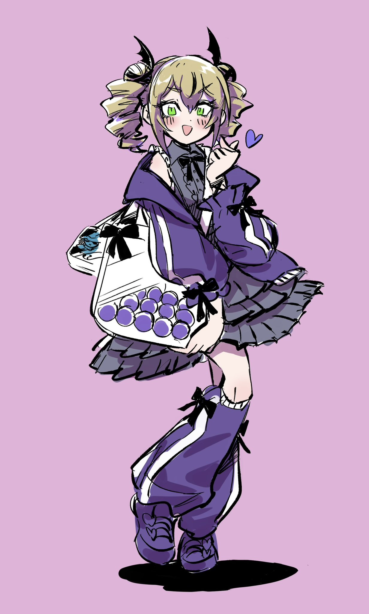 1girl, alternate_costume, bag, bare_shoulders, black_dress, blonde_hair, blush, digimon