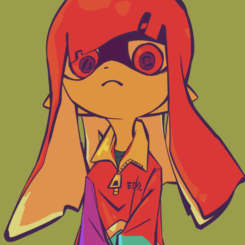 1girl, aaaakunaaaa, closed_mouth, collared_jacket, commentary, crew_neck, dot_nose, frown