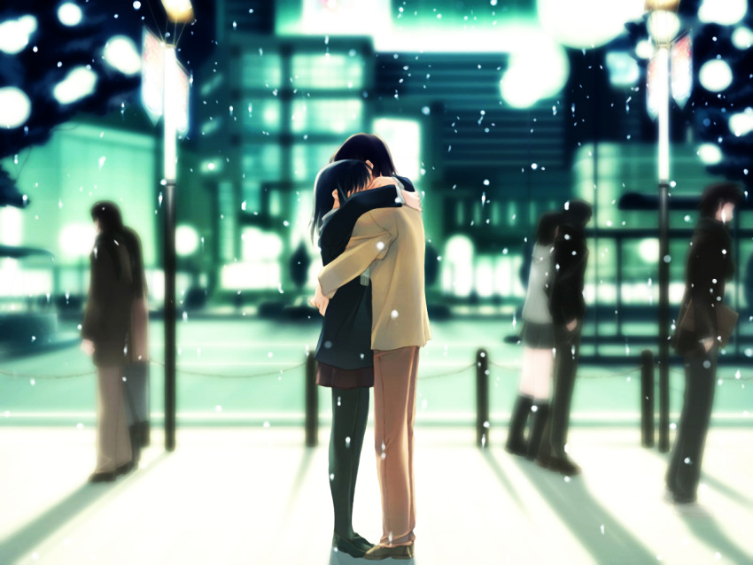 kurihara_touko, pantyhose, skirt, snow, tenshi_no_inai_12-gatsu