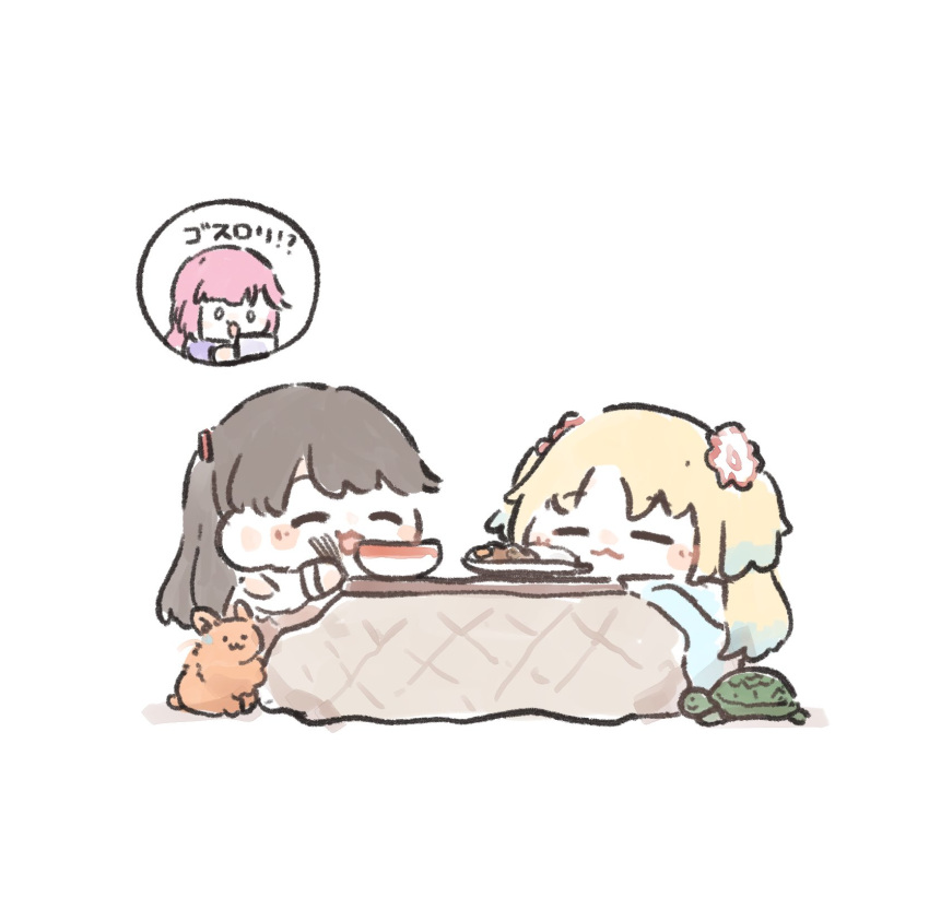 ._., 0_0, 3girls, :3, :d, ^_^, animal, animalization