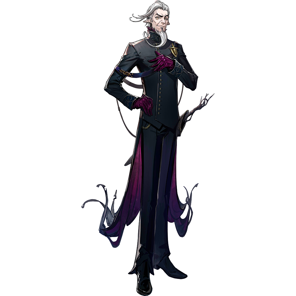 1boy, aged_up, arknights, bad_link, beard, beard_stubble, black_eyes, black_jacket, black_pants, black_shoes, buttons, closed_mouth, double-breasted, facial_hair, fremont_(arknights), full_body, gloves, hand_on_own_chest, hand_on_own_hip, jacket, long_sleeves, looking_at_viewer, male_focus, official_art, old, pants, pointy_ears, purple_gloves, shoes, short_hair, simple_background, solo, standing, stubble, swept_bangs, sword, transparent_background, weapon, white_hair