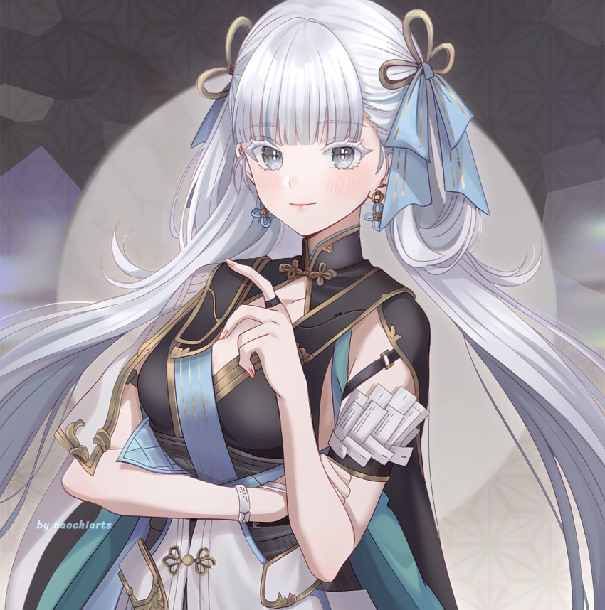 1girl, commentary, english_commentary, hair_rings, highres, jinhsi_(wuthering_waves), naochiarts, self-upload, solo, tagme, twintails, wuthering_waves