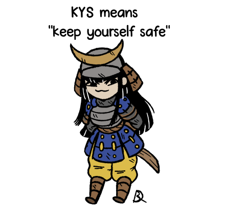 1girl, :3, age_of_empires_ii, armor, baggy_pants, black_hair, breastplate, full_body, helmet, japanese_armor, kabewski, long_hair, long_sleeves, looking_at_viewer, lowres, pants, samurai, samurai_(age_of_empires_ii), signature, smile, solo, white_background, yellow_pants