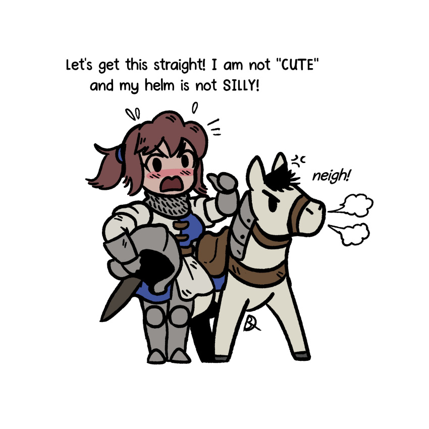 1girl, absurdres, age_of_empires_ii, anger_vein, animal, armored_boots, blush, boots