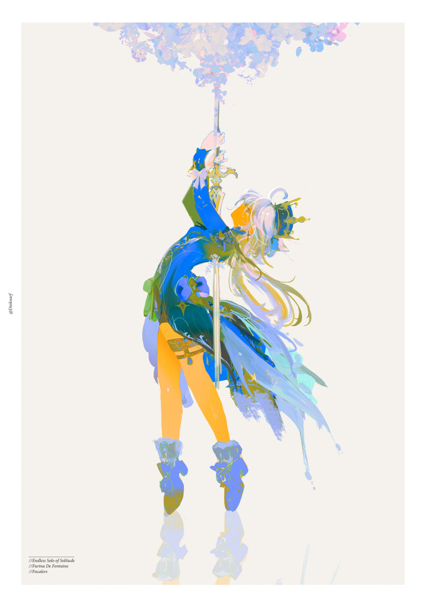 1girl, absurdres, ahoge, blue_coat, blue_eyes, border, bow, character_name