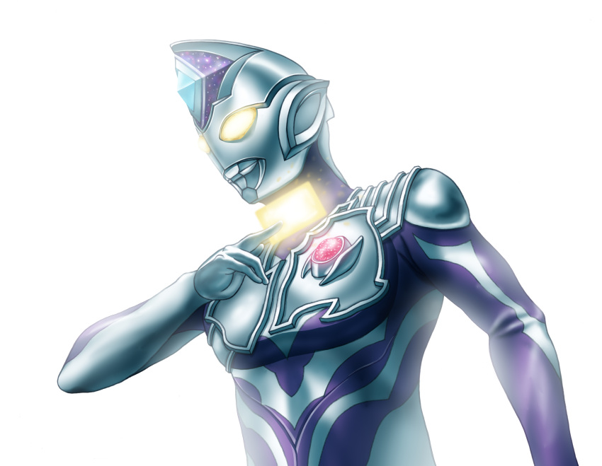 1other, alien, armor, between_fingers, blue_gemstone, breastplate, card, card_between_fingers