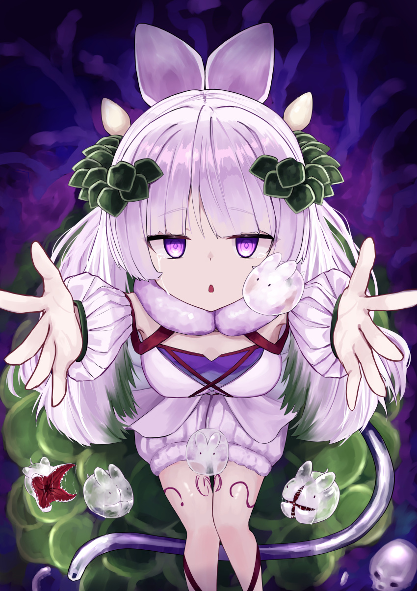 1girl, absurdres, bloomers, breasts, crying, crying_with_eyes_open, detached_sleeves, duel_monster