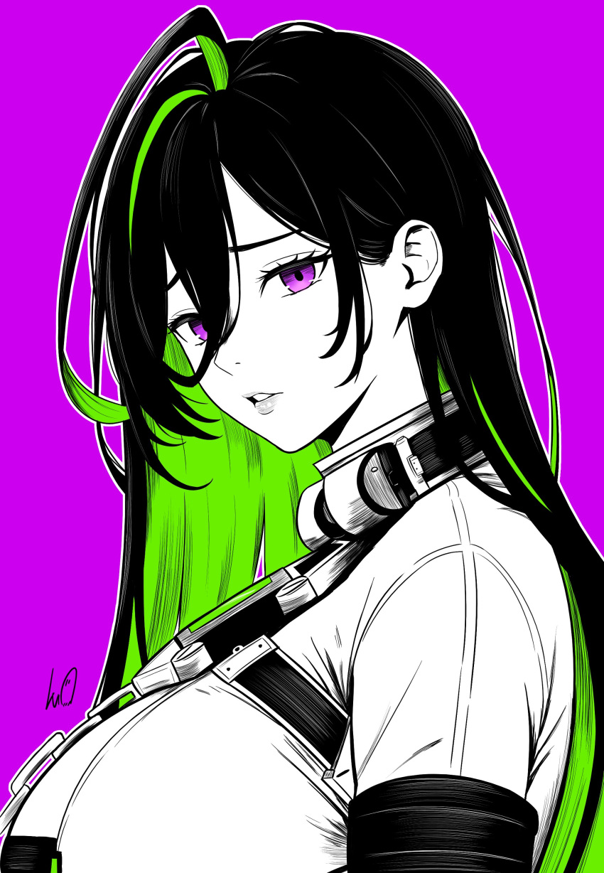 1girl, absurdres, black_hair, breasts, chain, commentary, english_commentary, goddess_of_victory:_nikke