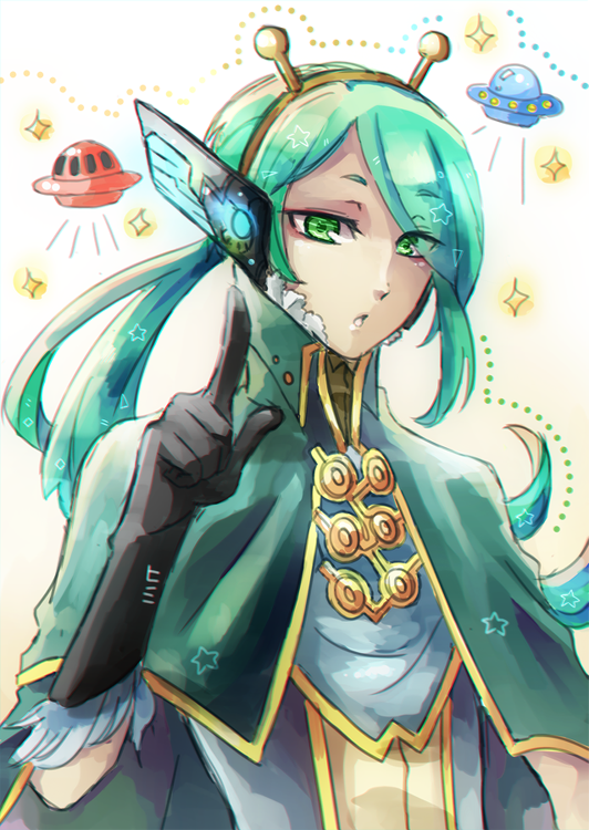 1boy, art_trade, black_gloves, cape, clip_studio_paint_(medium), commentary, english_commentary, fake_antennae