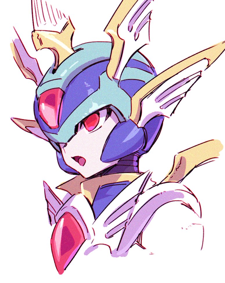 1boy, armor, blue_helmet, chest_jewel, copy_x_(mega_man), forehead_jewel, fumfum491, helmet