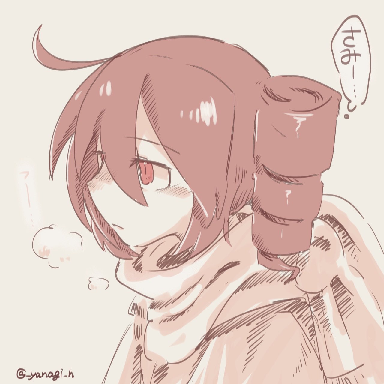 1girl, ahoge, artist_name, breath, drill_hair, half-closed_eyes, highres, kasane_teto