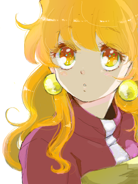 hoshino_lala, lina_inverse, orange_eyes, orange_hair, simple_background, slayers, solo
