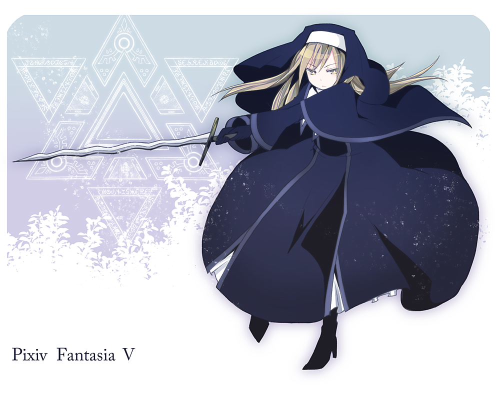 bad_id, blonde_hair, celes_(pixiv_fantasia), ceres_(pixiv_fantasia), gargadia_empire, habit, nun, pixiv_fantasia