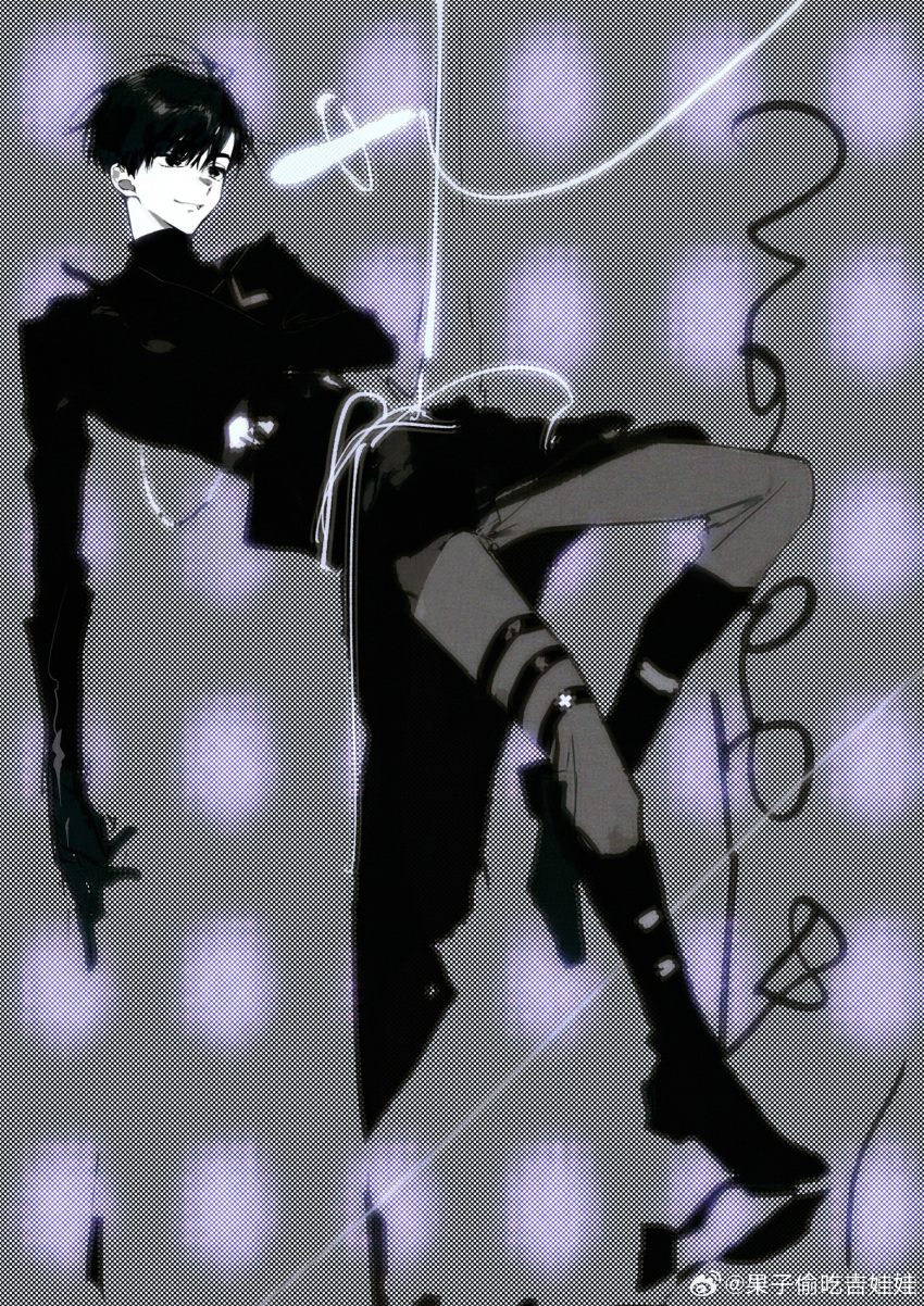 1boy, absurdres, alien_stage, artist_name, black_coat, black_eyes, black_gloves, black_hair