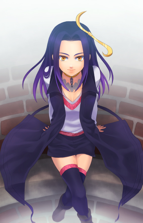 boots, choker, hair_ornament, hitori_(edge), kurokawa_ellen, precure, purple_hair, siren_(suite_precure)