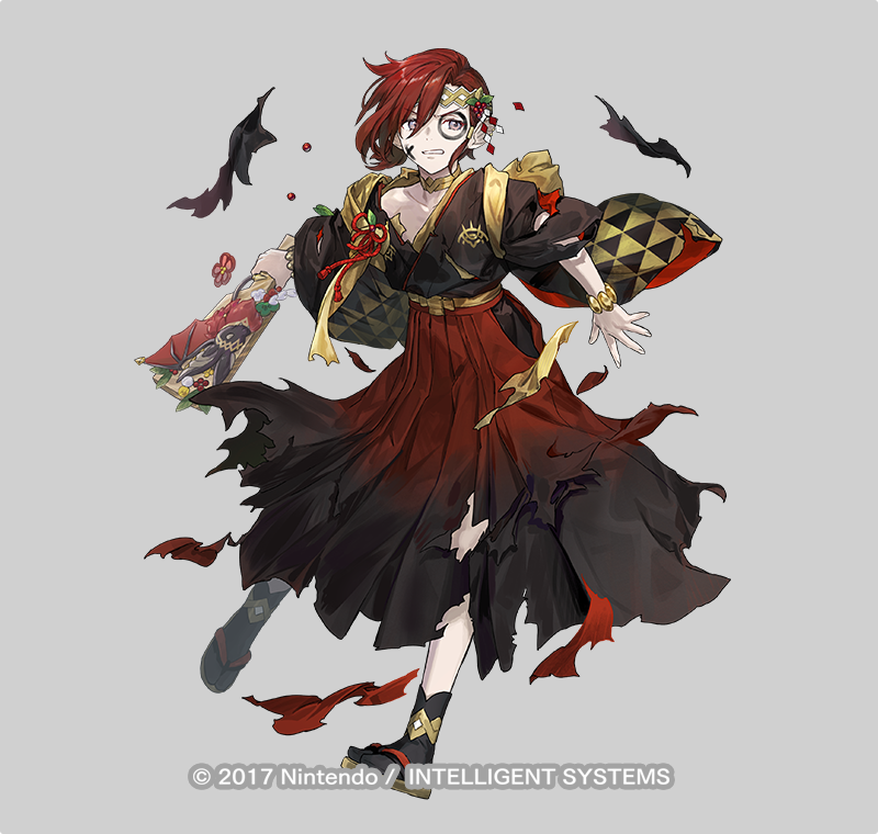 1boy, animal_ears, azu-taro, bat_ears, black_socks, circlet, elm_(fire_emblem), elm_(new_year)_(fire_emblem)