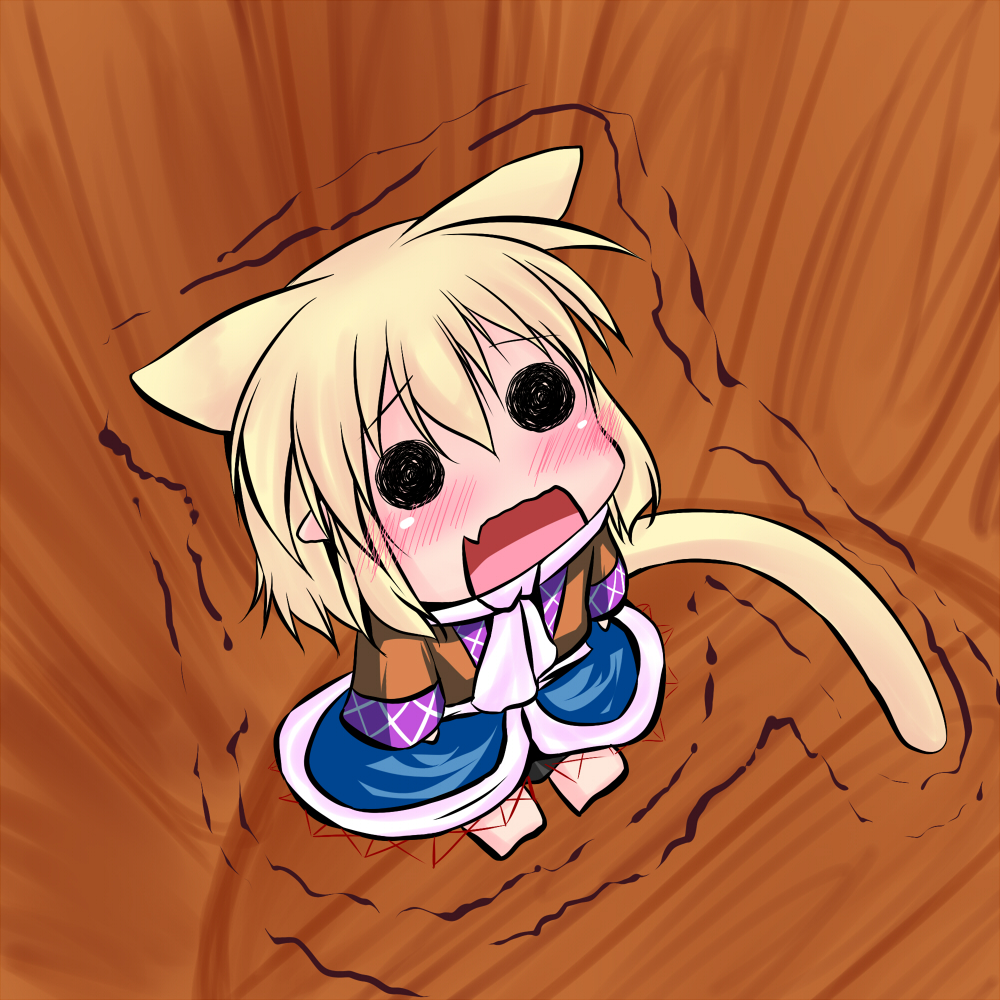 animal_ears, blonde_hair, cat_ears, cat_tail, chibi, extra_ears, hoshizuki_(seigetsu), kemonomimi_mode