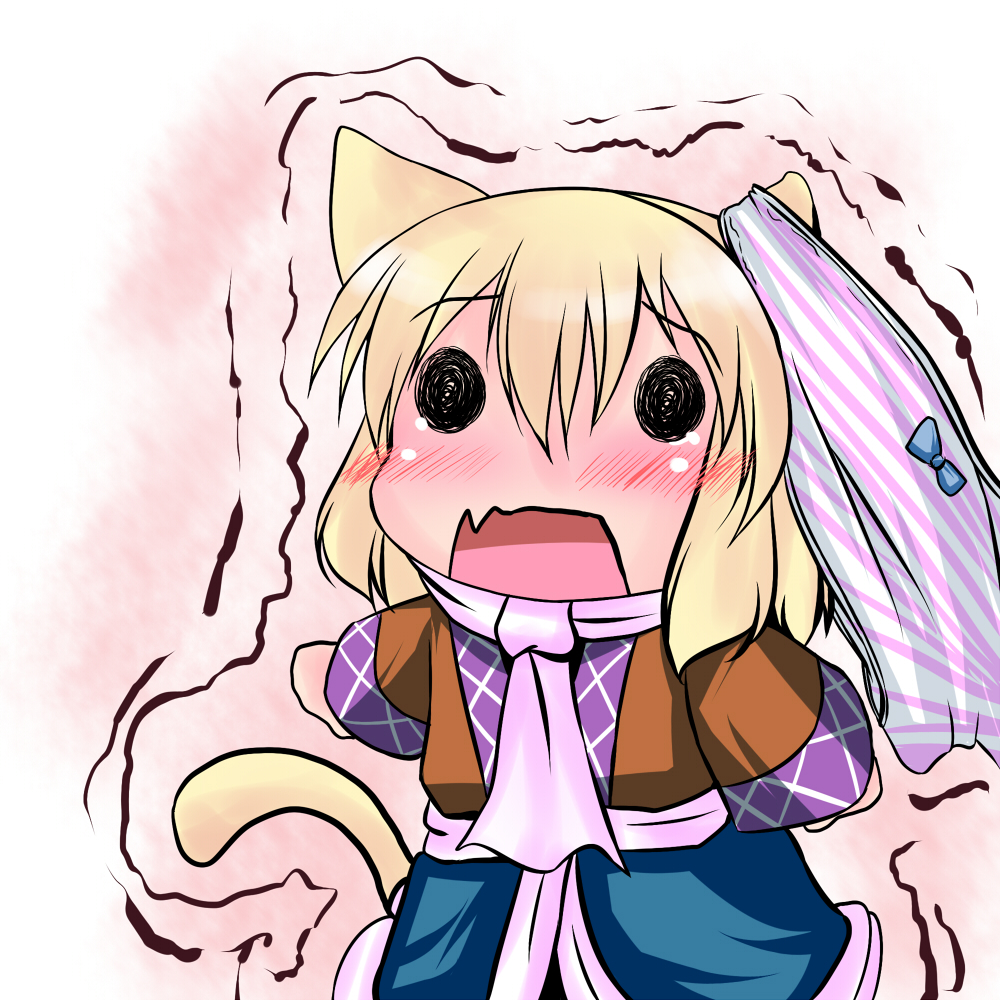 animal_ears, blonde_hair, cat_ears, cat_tail, chibi, hoshizuki_(seigetsu), kemonomimi_mode, mizuhashi_parsee