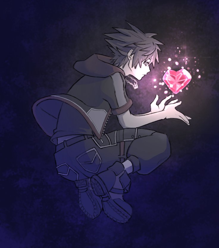 1boy, black_shirt, chain, chain_necklace, crown_necklace, crystal, darkness, floating