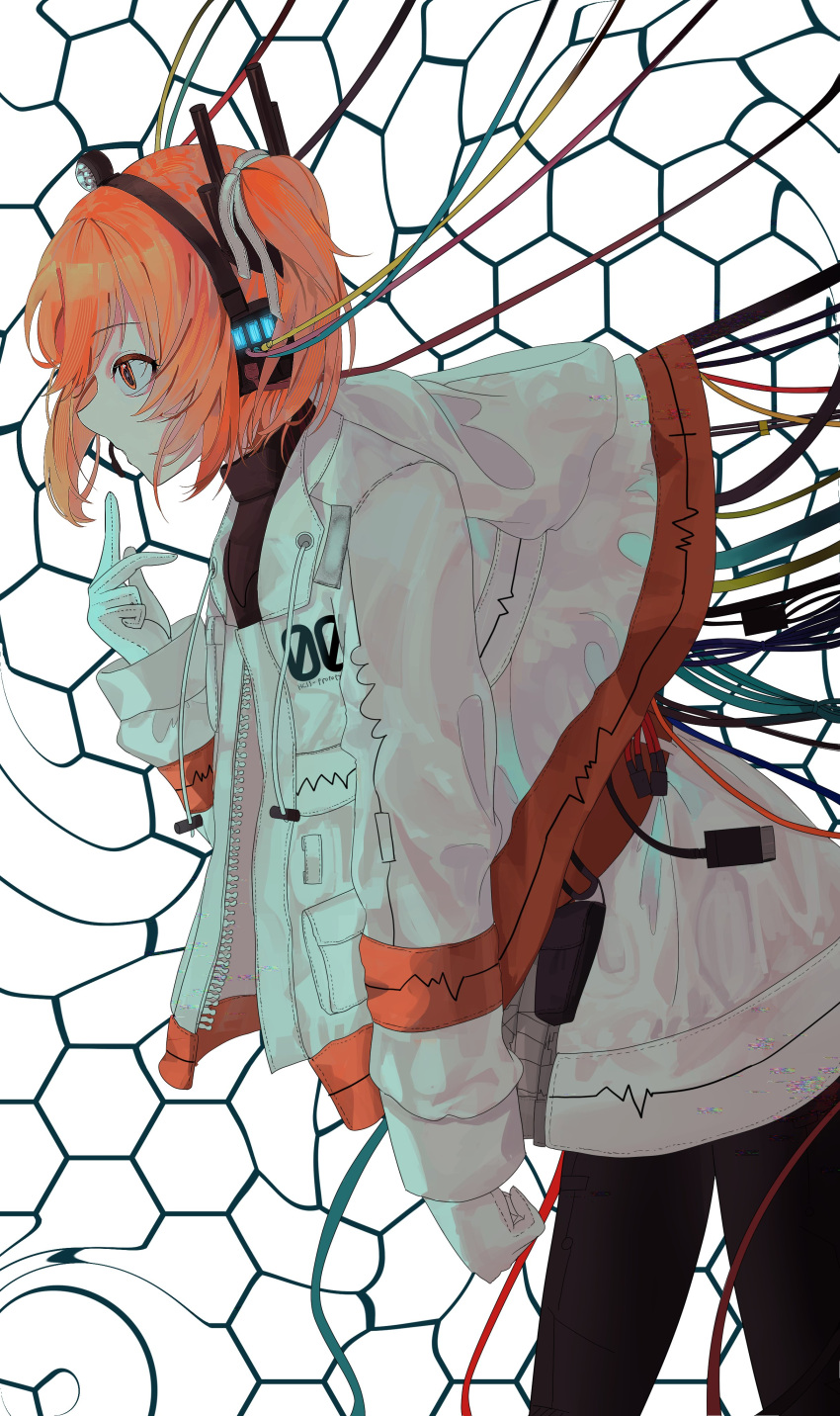 1girl, a.i._voice, absurdres, adachi_rei, black_pantyhose, black_shirt, cable, cloak