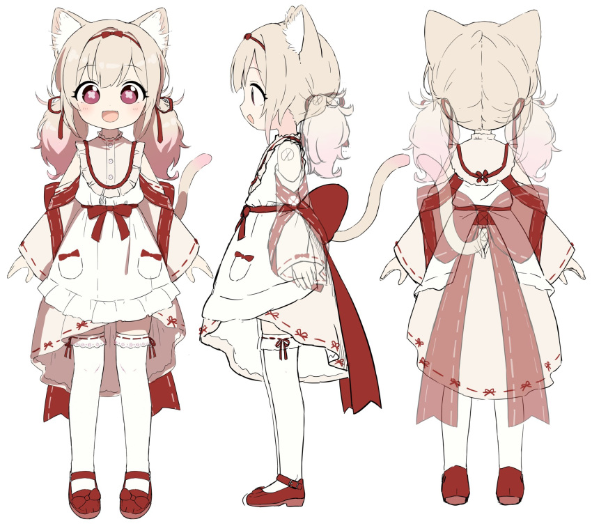 1girl, amai_hiyo, amai_hiyo_(sister), animal_ears, bad_link, blush, cat_ears, cat_tail