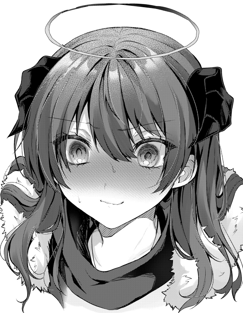 1girl, absurdres, amesaki_vanilla, arknights, blush, closed_mouth, commentary_request, cropped_shoulders