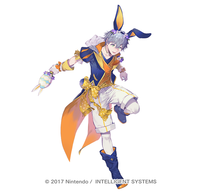 1boy, animal_ear_hairband, animal_ears, ashe_ubert, ashe_ubert_(spring), blue_boots, blue_hair, blue_hairband