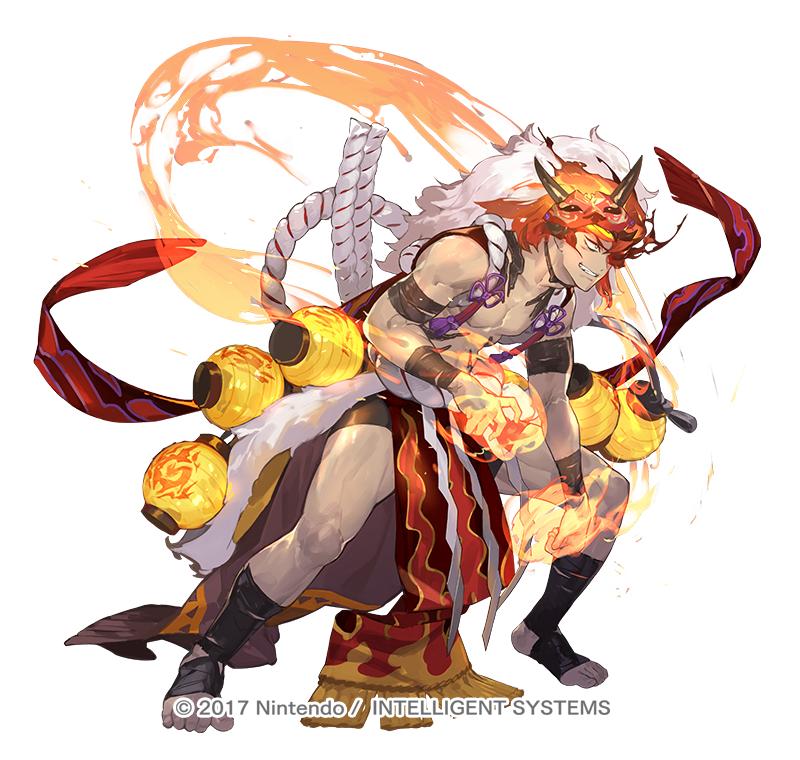 1boy, abs, attack, body_markings, copyright_notice, dark-skinned_male, dark_skin, dragon_mask