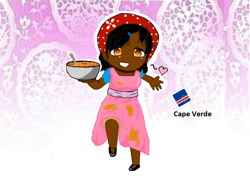 1girl, axis_powers_hetalia, cape_verde, cape_verdean_flag, chibi, original, pastalovingwatson