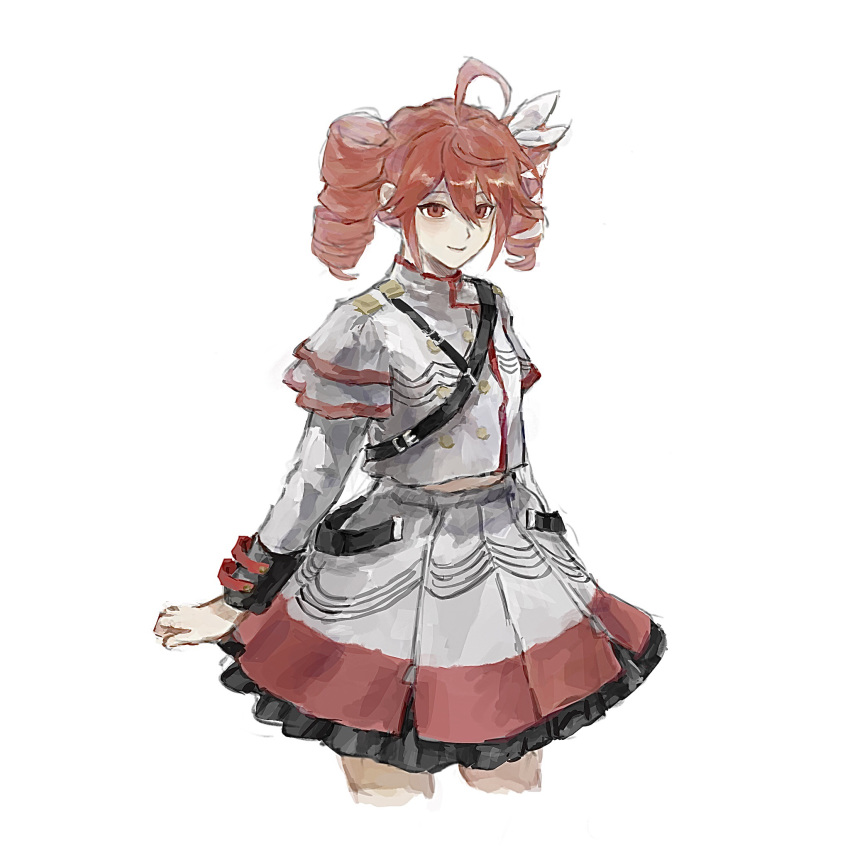 1girl, ahoge, belt, black_belt, bow, chinese_commentary, closed_mouth, commentary_request