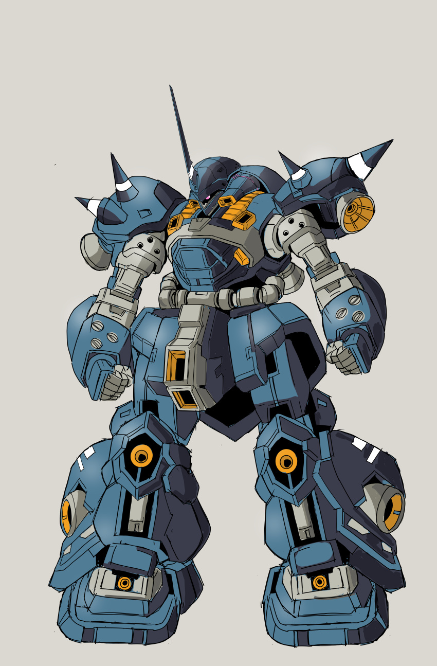 absurdres, clenched_hands, commentary_request, grey_background, gundam, gundam_0080, highres, huo_ji_wu