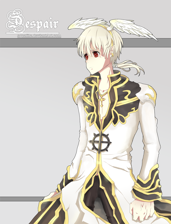1boy, black_coat, blonde_hair, closed_mouth, coat, commentary, cowboy_shot, cross