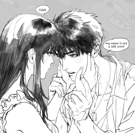 1boy, 1girl, bare_shoulders, caleb_(love_and_deepspace), collarbone, collared_shirt, commentary, couple