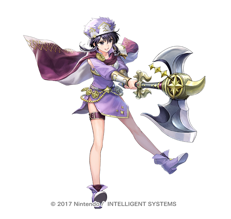 1girl, ankle_boots, armor, asatani_tomoyo, axe, battle_axe, belt, black_hair