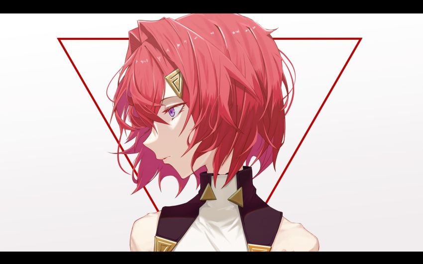 1girl, ange_katrina, ange_katrina_(1st_costume), bare_shoulders, closed_mouth, commentary_request, expressionless, eyelashes