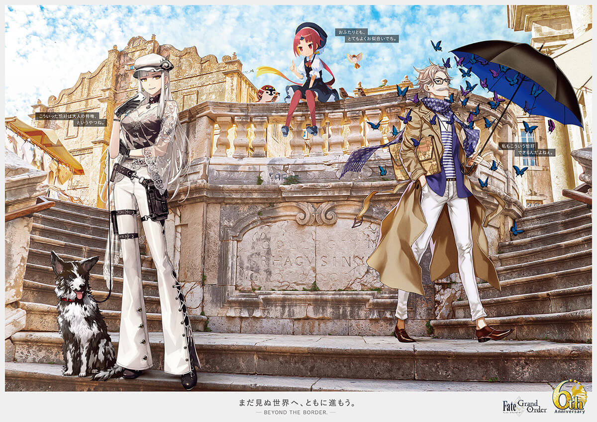 1boy, 2girls, animal, artist_collaboration, beni-enma, beni-enma_(tour_outfit), black_dress, black_gloves