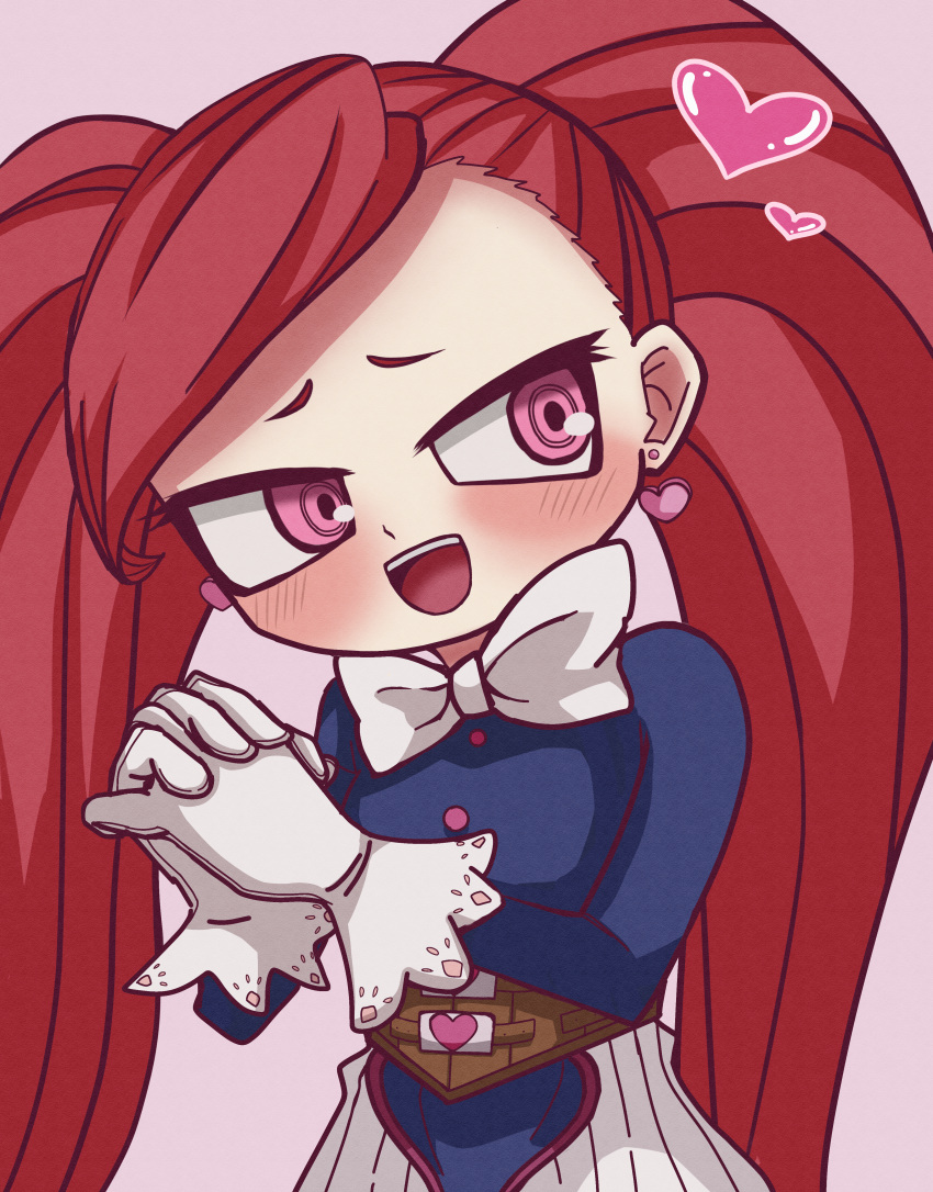 1girl, absurdres, belt, blue_shirt, blue_sleeves, blush, boku_no_hero_academia, bow