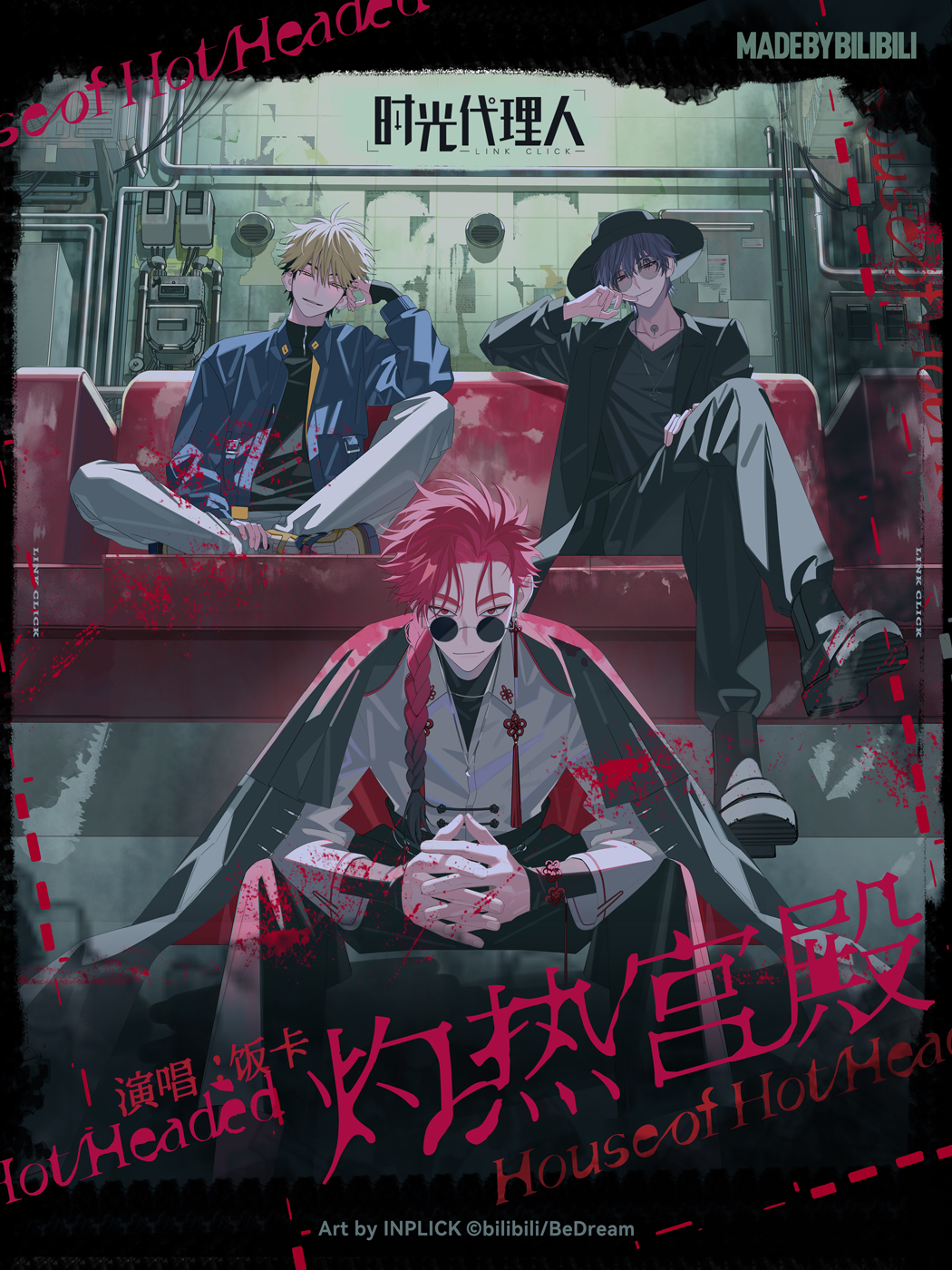 3boys, black_eyes, black_hair, black_jacket, black_pants, black_shirt, blonde_hair, blood