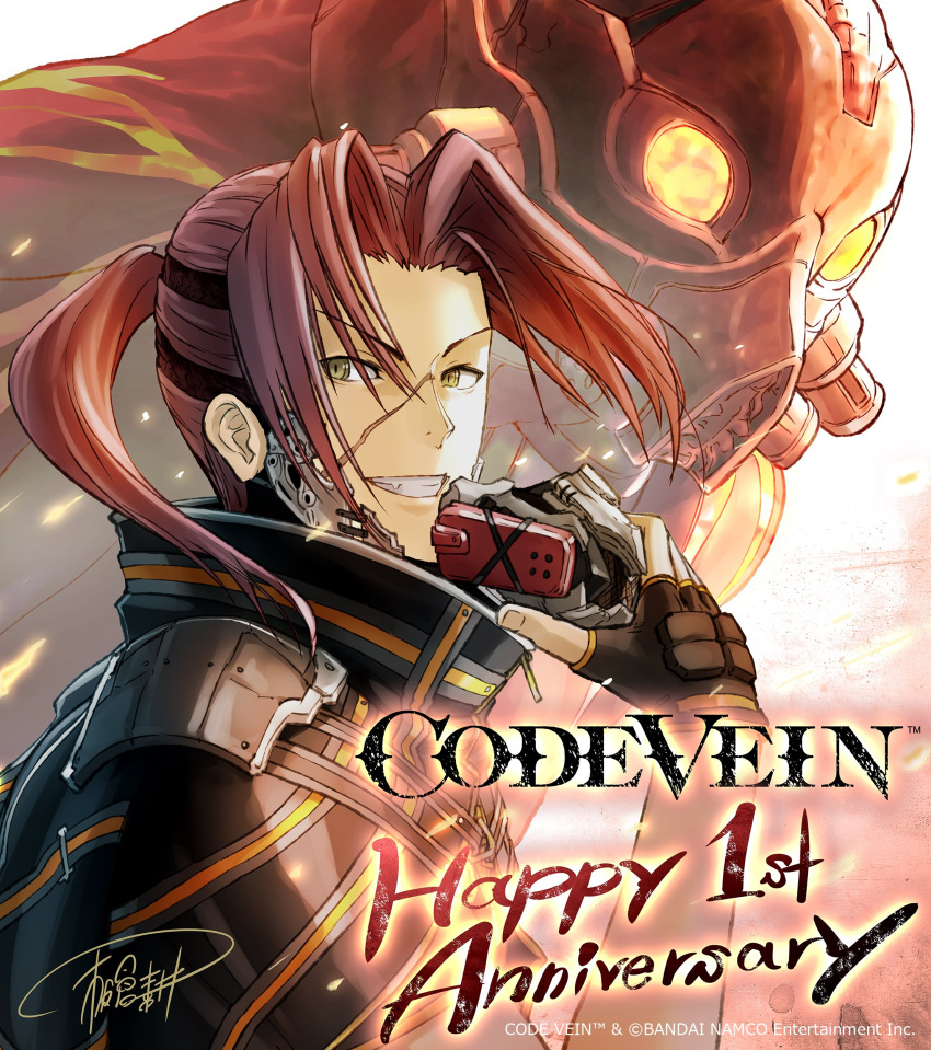 1boy, absurdres, anniversary, code_vein, green_eyes, highres, itakura_koichi_(artist), official_art