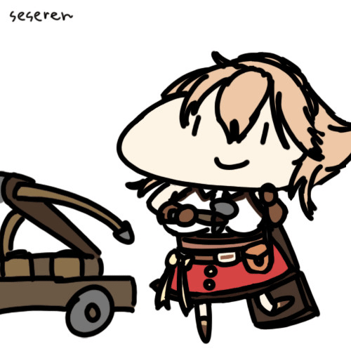1girl, animated_gif, ballista, hitting, medium_hair, seseren, siege_weapon