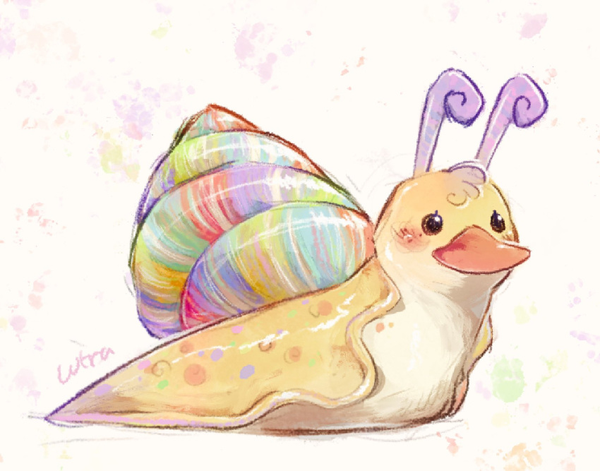 animal, animal_focus, antennae, beak, bird, blush_stickers, commentary, creature